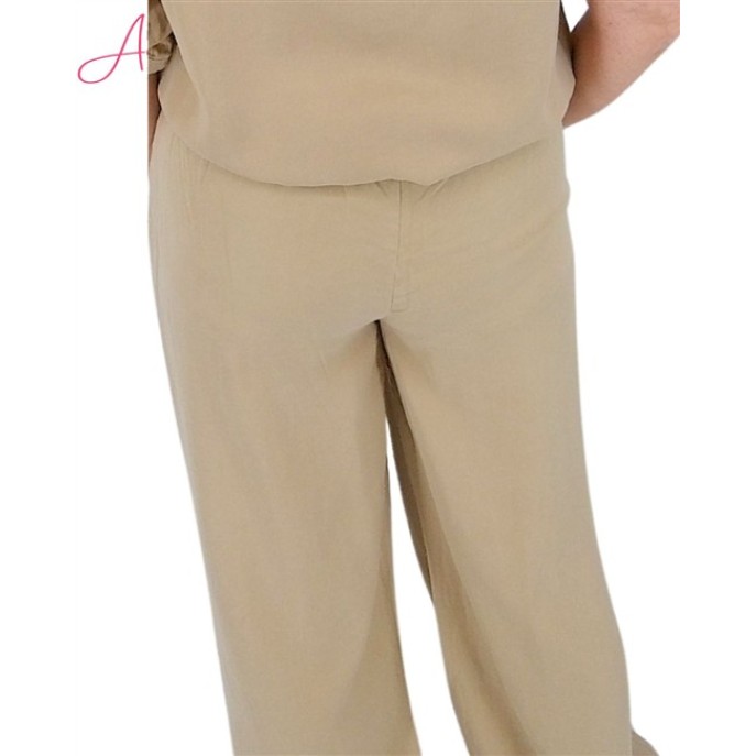 Enjoy Broek wide leg tencel 933101 Zand